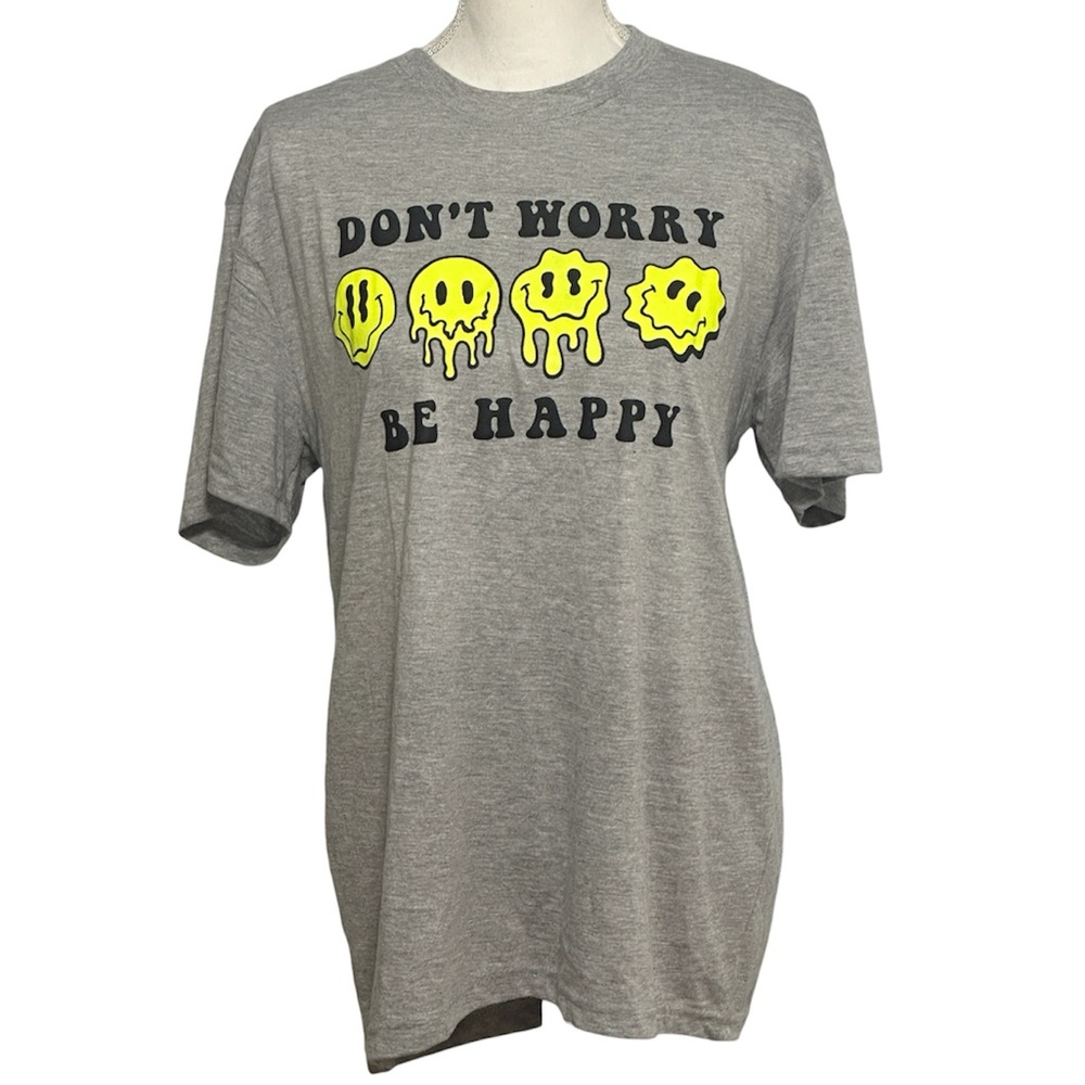Fashion Nova Brooklyn Vertical Don’t Worry Be Happy Graphic T-shirt NWOT